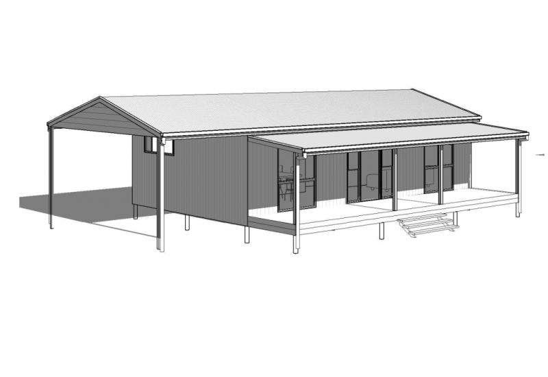 modular home with carport